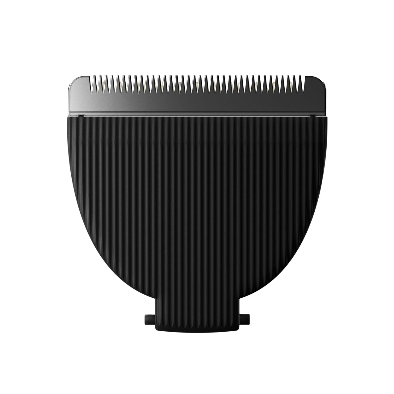 Black hair trimmer head on a white background