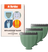 Meridian replacement clipper blades in orange, blue, and yellow with package showing body grooming illustrations.