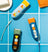 Meridian trimmers with color sleeves: Sky sleeve on Solar trimmer, Onyx sleeve on Sage trimmer, and Ocean sleeve on Blaze trimmer.