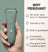 Hand holding green Meridian cordless trimmer with benefits list including no nicks, wet/dry use, guide light, quick charging, and adjustable guard.