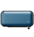 Blue textured rectangular travel case for grooming and skincare products with a zip closure.