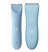 Two sleek light blue electric hair clippers with power buttons and cutting blades, designed for grooming.