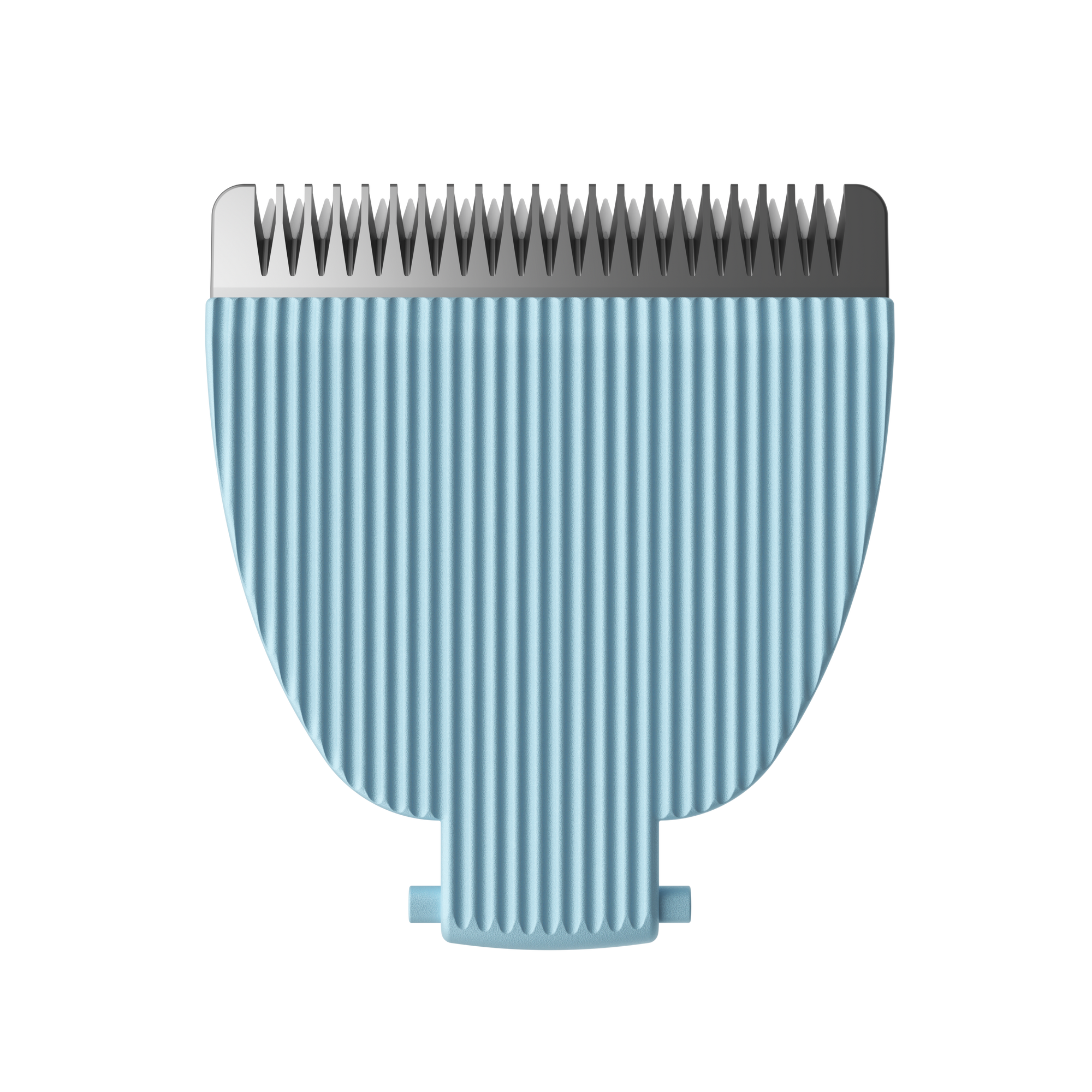Hair clipper replacement blade with fine stainless steel teeth, compatible trimmer part for grooming and barber tools.