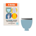 Replacement blade for Meridian Slimmer trimmer in sky blue, suitable for precise body and bikini grooming.
