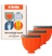 Meridian replacement clipper blades in orange with package showing body grooming illustrations.