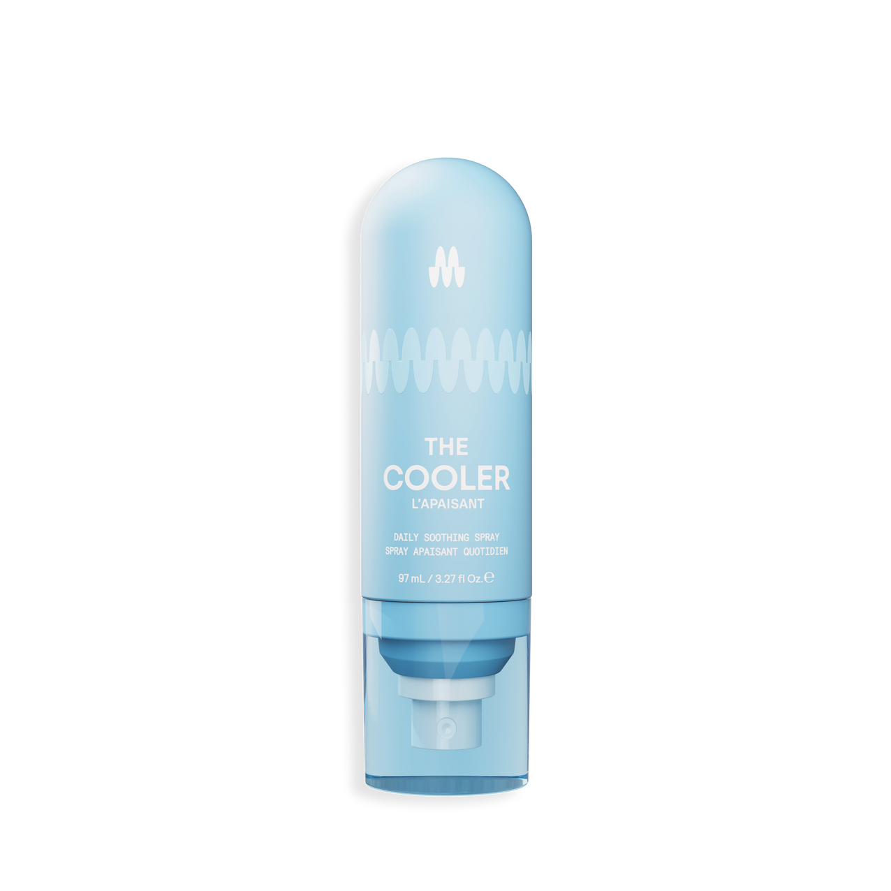 Light blue deodorant stick labeled "The Cooler" with white text, deodorant product for long-lasting freshness and odor protection.