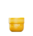 Yellow container of THE PADS gentle exfoliating pads for skin care with wavy design on the lid, isolated on white background