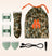 Camouflage electric hair clipper set with adjustable guards, USB charging cable, and matching drawstring storage bag.