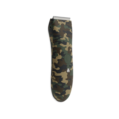 Camouflage-patterned prosthetic leg socket designed for durable outdoor use and comfort.