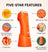 Orange cordless hair trimmer with built-in guide comb, ceramic blade, waterproof tech, guide light, travel lock, USB-C charging dock.