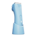 Compact light blue cordless electric hair clipper with adjustable length settings and charging stand for grooming.
