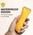 Yellow waterproof electric hair trimmer with water drops held in hand, ideal for shower or travel grooming.