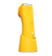 Yellow cordless electric hair clipper with adjustable blade, power button, LED indicators, and charging stand.