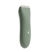 Cordless electric hair trimmer with ergonomic olive green body, power button, and stainless steel blades for precise grooming.