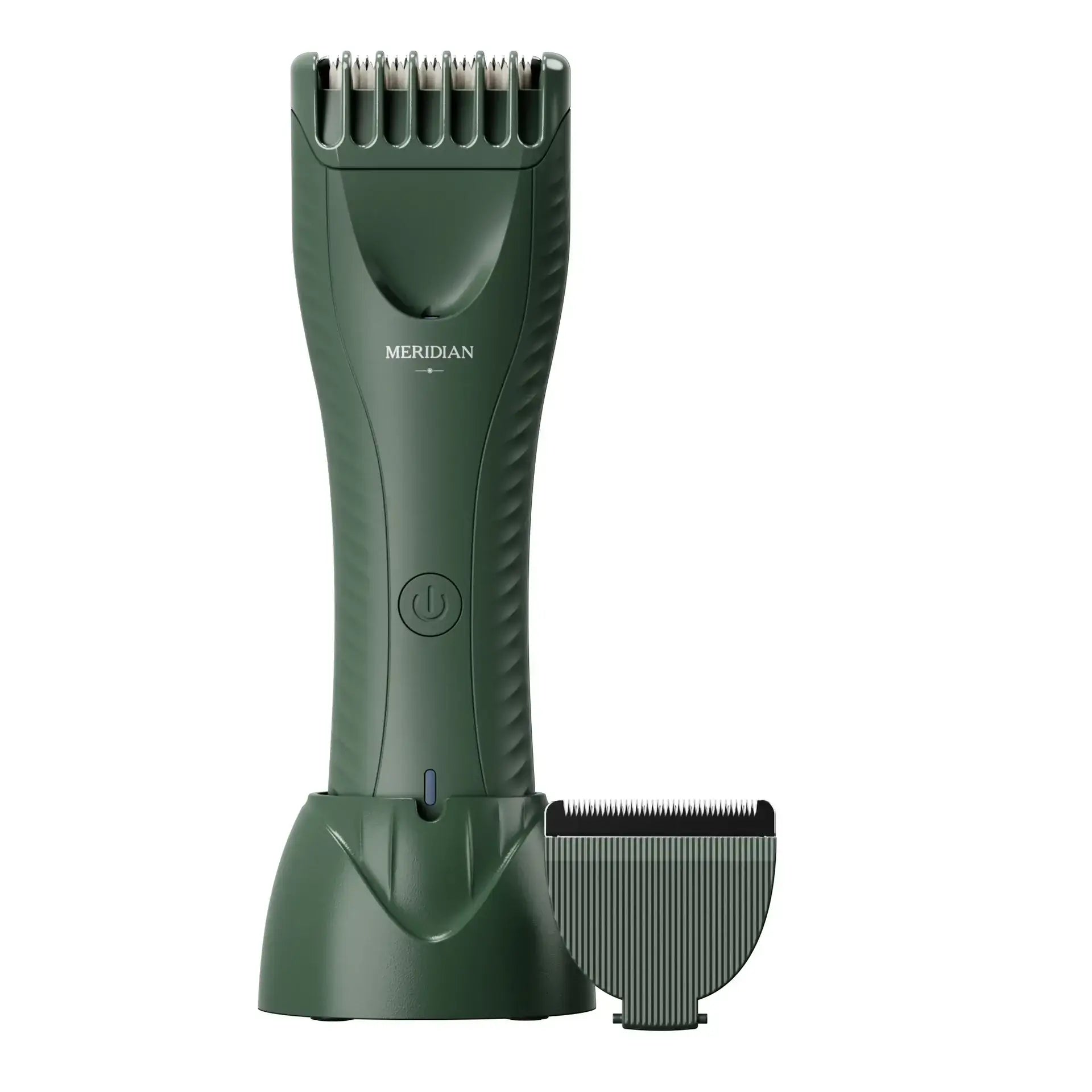 MERIDIAN TRIMMER PLUS with charging base and extra replacement blade in Sage color