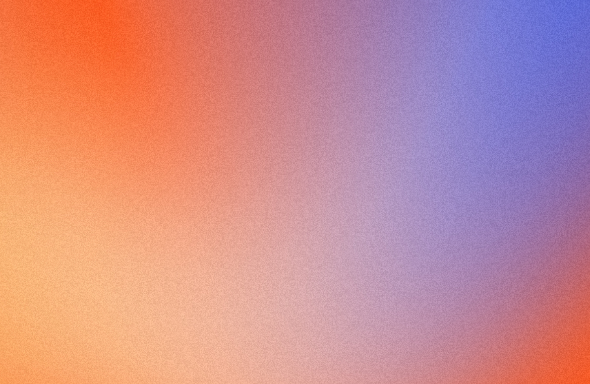Abstract gradient background with smooth blend of orange, blue, and purple hues, creating a vibrant and warm color transition.